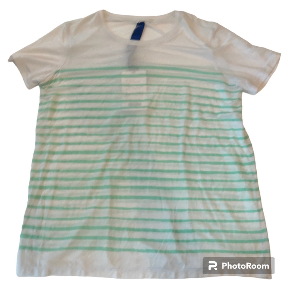 Kit and Ace NWT all day long tee west coast for bone white brushed stripes grass